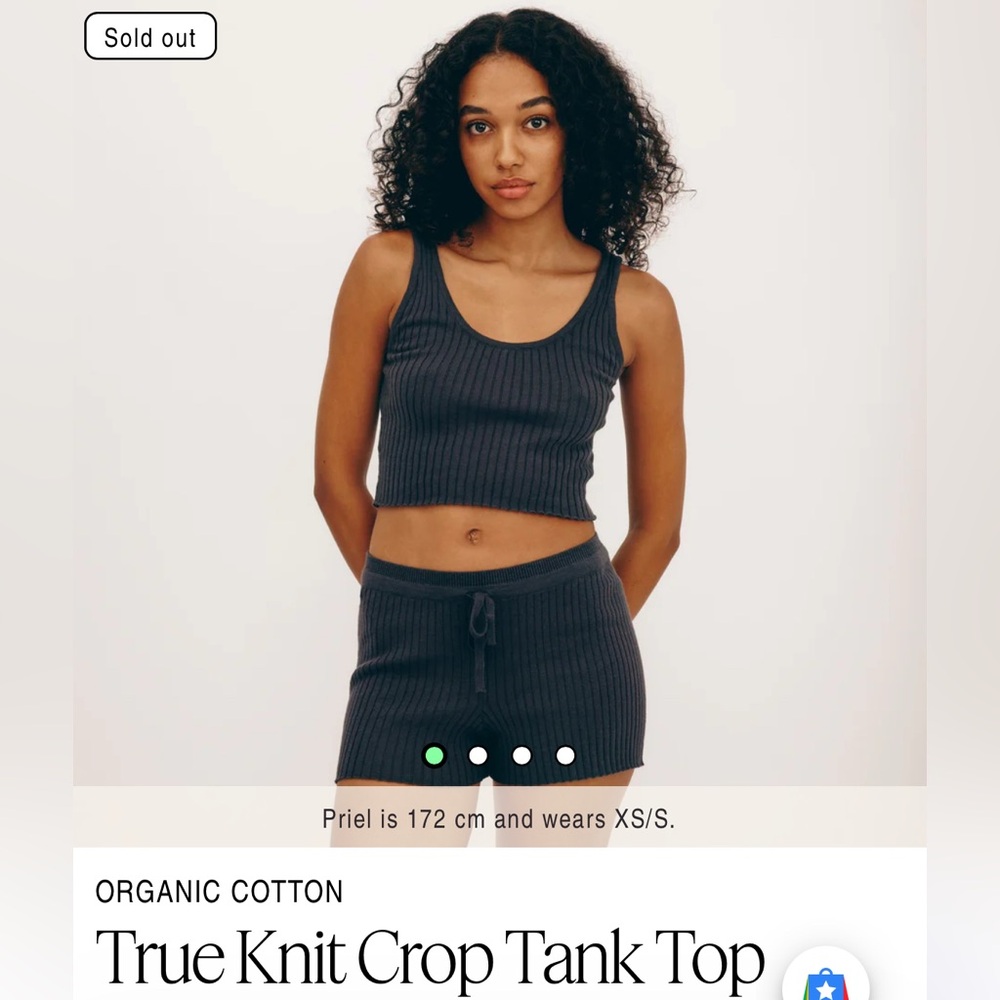 NWT ORGANIC BASICS TRUE KNIT CROP TANK TOP